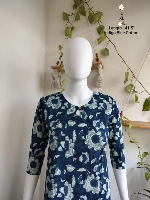 Indigo Blue Cotton Kurti